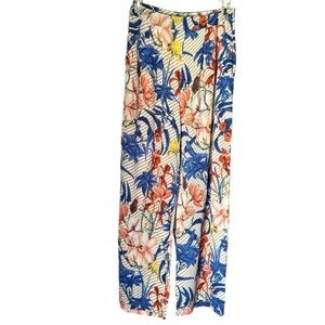 Vera & Lucy pants lightweight pocket floral horizontal striped small‎ NWT